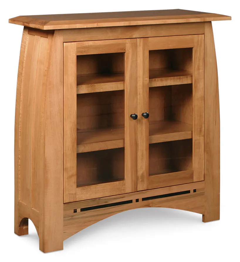 Simply Amish ECABC-GWD-3640 Aspen Short Bookcase with Glass Doors and Inlay Simply Amish ECABC-GWD-3640 Aspen Short Bookcase with Glass Doors and Inlay