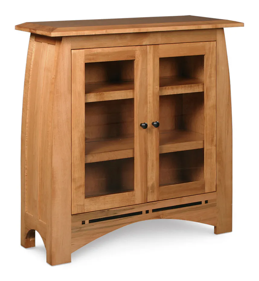Simply Amish ECABC-GWD-3640 Aspen Short Bookcase with Glass Doors and Inlay Simply Amish ECABC-GWD-3640 Aspen Short Bookcase with Glass Doors and Inlay