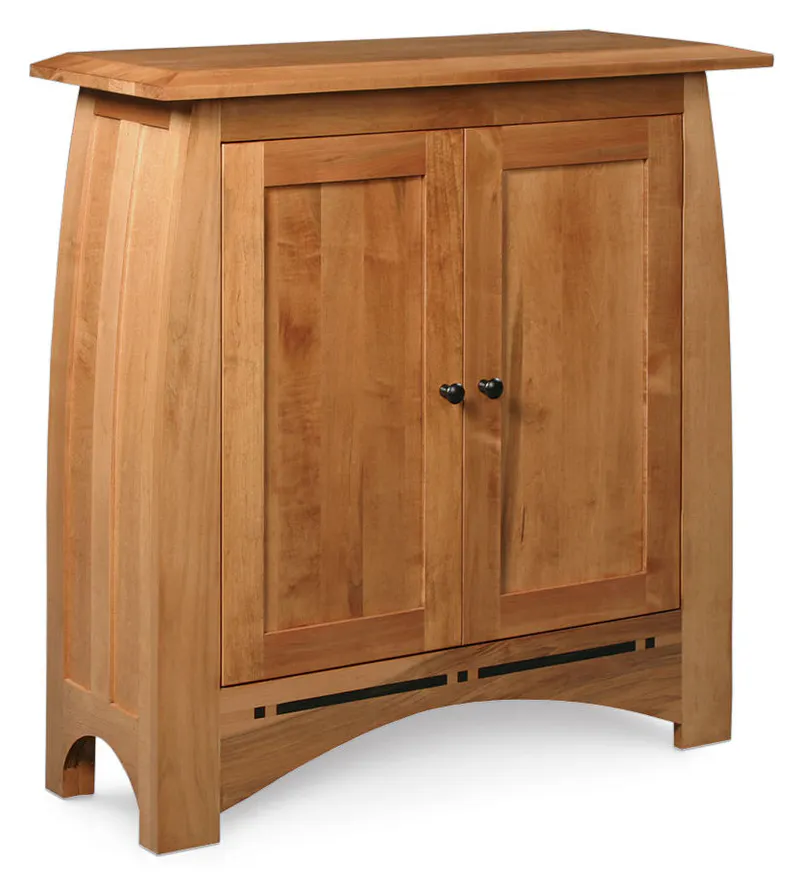 Simply Amish ECABC-OWD-3640 Aspen Short Bookcase with Wood Doors and Inlay Simply Amish ECABC-OWD-3640 Aspen Short Bookcase with Wood Doors and Inlay