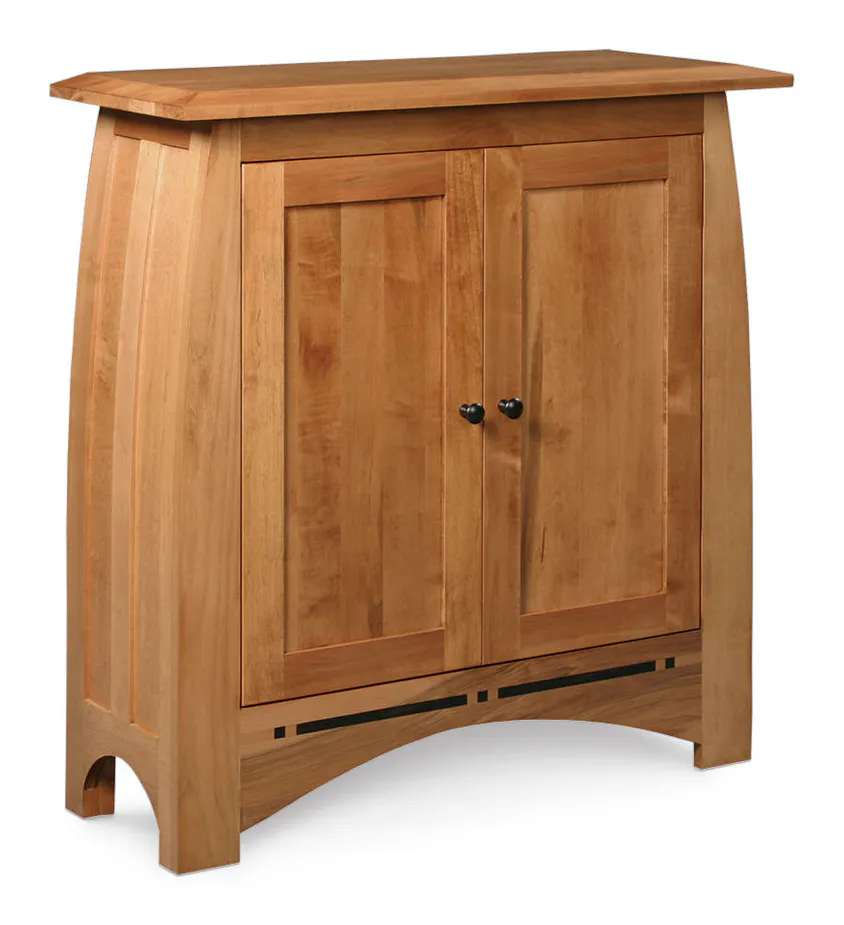 Simply Amish ECABC-OWD-3640 Aspen Short Bookcase with Wood Doors and Inlay Simply Amish ECABC-OWD-3640 Aspen Short Bookcase with Wood Doors and Inlay