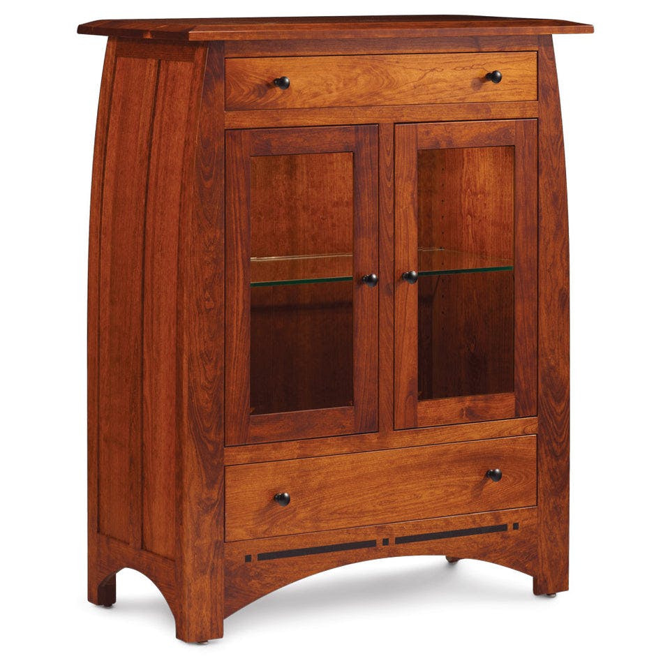 Simply Amish ECADC2W Aspen 2-Door Dining Cabinet With Inlay