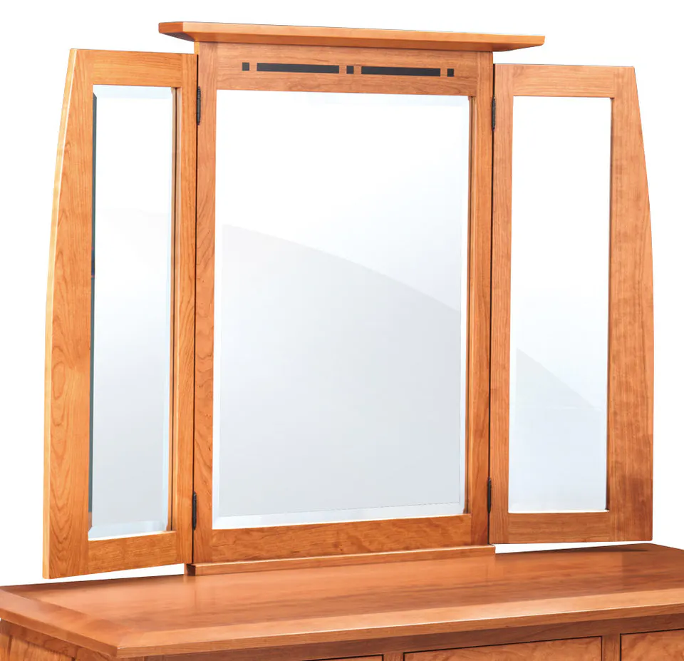 Simply Amish ECAM135 Aspen Tri-View Dresser Mirror with Inlay Simply Amish ECAM135 Aspen Tri-View Dresser Mirror with Inlay
