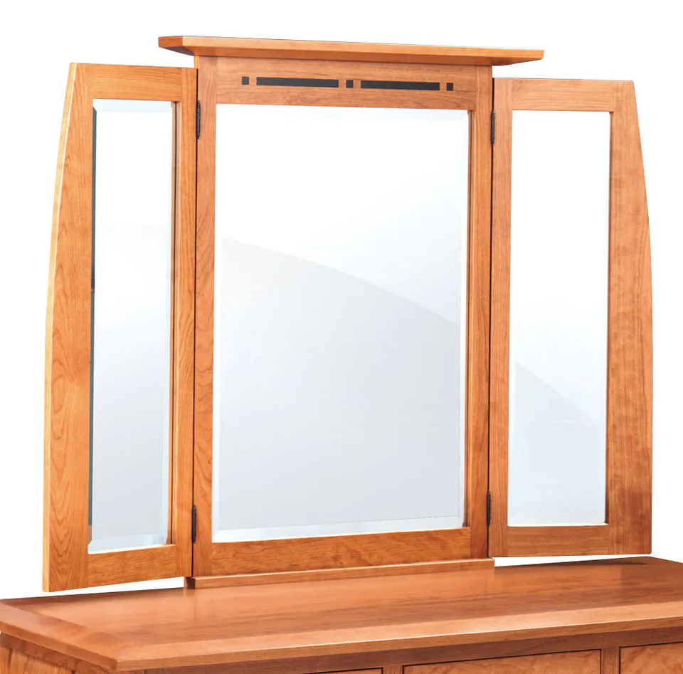 Simply Amish ECAM135 Aspen Tri-View Dresser Mirror with Inlay Simply Amish ECAM135 Aspen Tri-View Dresser Mirror with Inlay