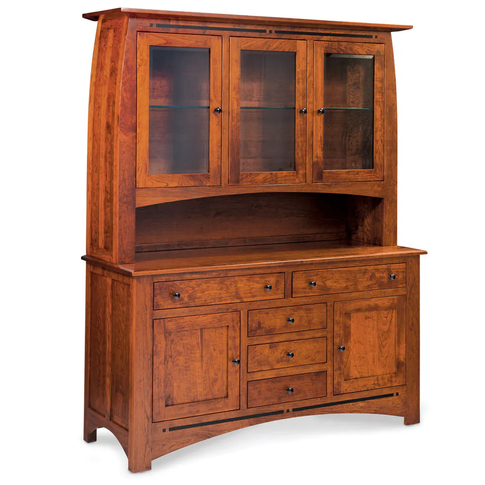 Simply Amish ESASP-K07/ESASP-C03E Aspen Open Hutch with Inlay, Large