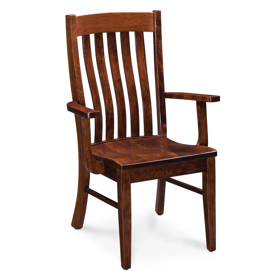 Simply Amish ECBRD-01A-L Bradford Arm Chair w/ Leather Cushion Seat