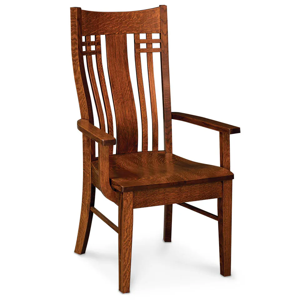 Simply Amish ECBRL-01A-L Bradley Arm Chair w/ Leather Cushion Seat