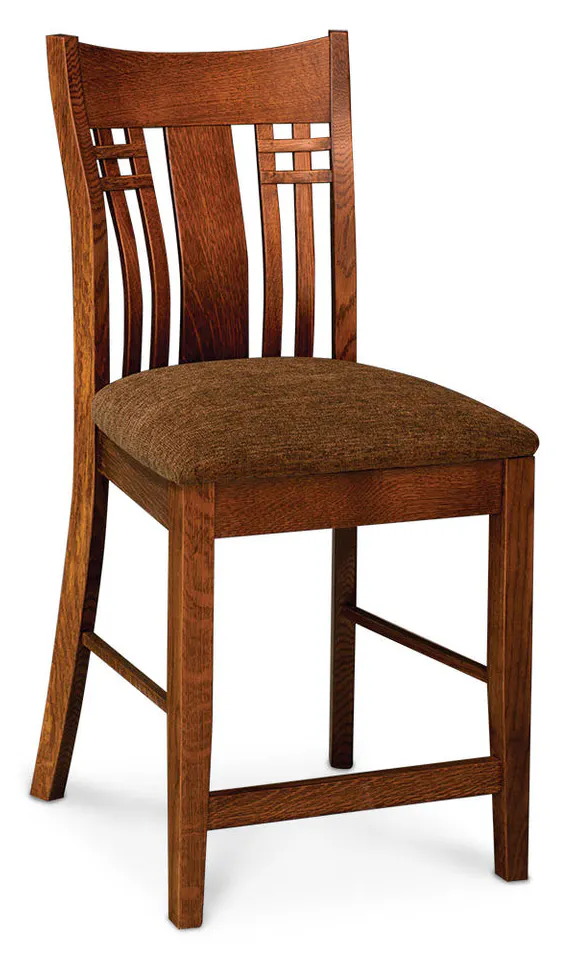 Simply Amish ECBRL-04B-W Bradley Stationary Barstool, 30" Seat Height w/ Wood Seat Simply Amish ECBRL-04B-W Bradley Stationary Barstool, 30" Seat Height w/ Wood Seat