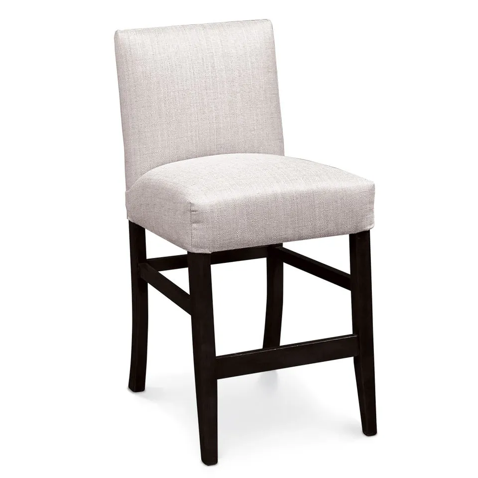 Simply Amish ECCLR-04B-L Claire Stationary Barstool, 30″ Seat Height w/ Leather Cushion Seat