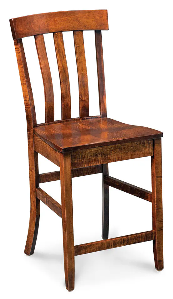 Simply Amish ECFRE-04B-F Fremont Stationary Barstool, 30" Seat Height w/ Fabric Cushion Seat Simply Amish ECFRE-04B-F Fremont Stationary Barstool, 30" Seat Height w/ Fabric Cushion Seat