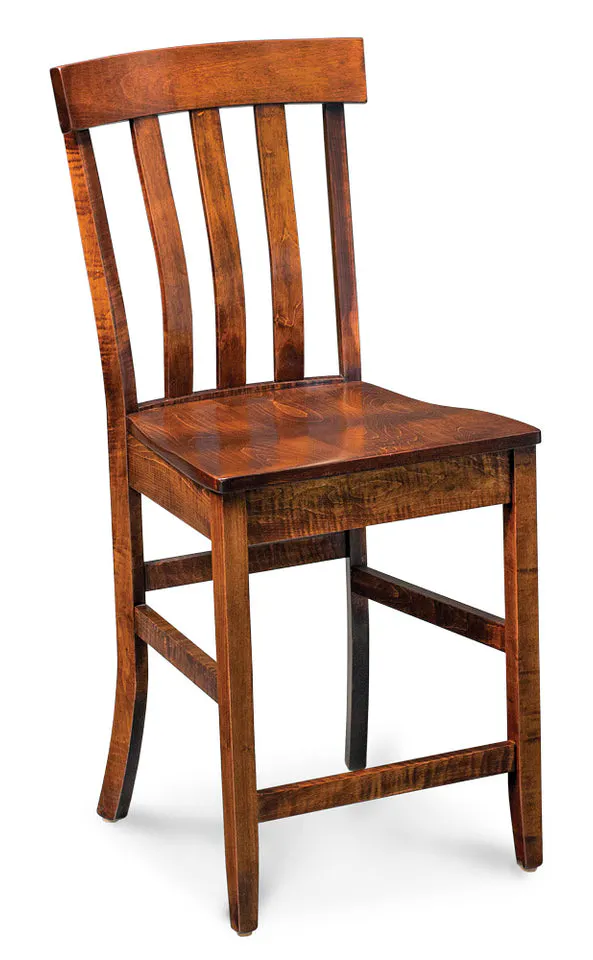 Simply Amish ECFRE-04B-F Fremont Stationary Barstool, 30" Seat Height w/ Fabric Cushion Seat Simply Amish ECFRE-04B-F Fremont Stationary Barstool, 30" Seat Height w/ Fabric Cushion Seat