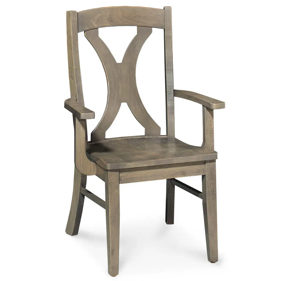 Simply Amish ECHAP-01A-L Hamptons Arm Chair w/ Leather Cushion Seat