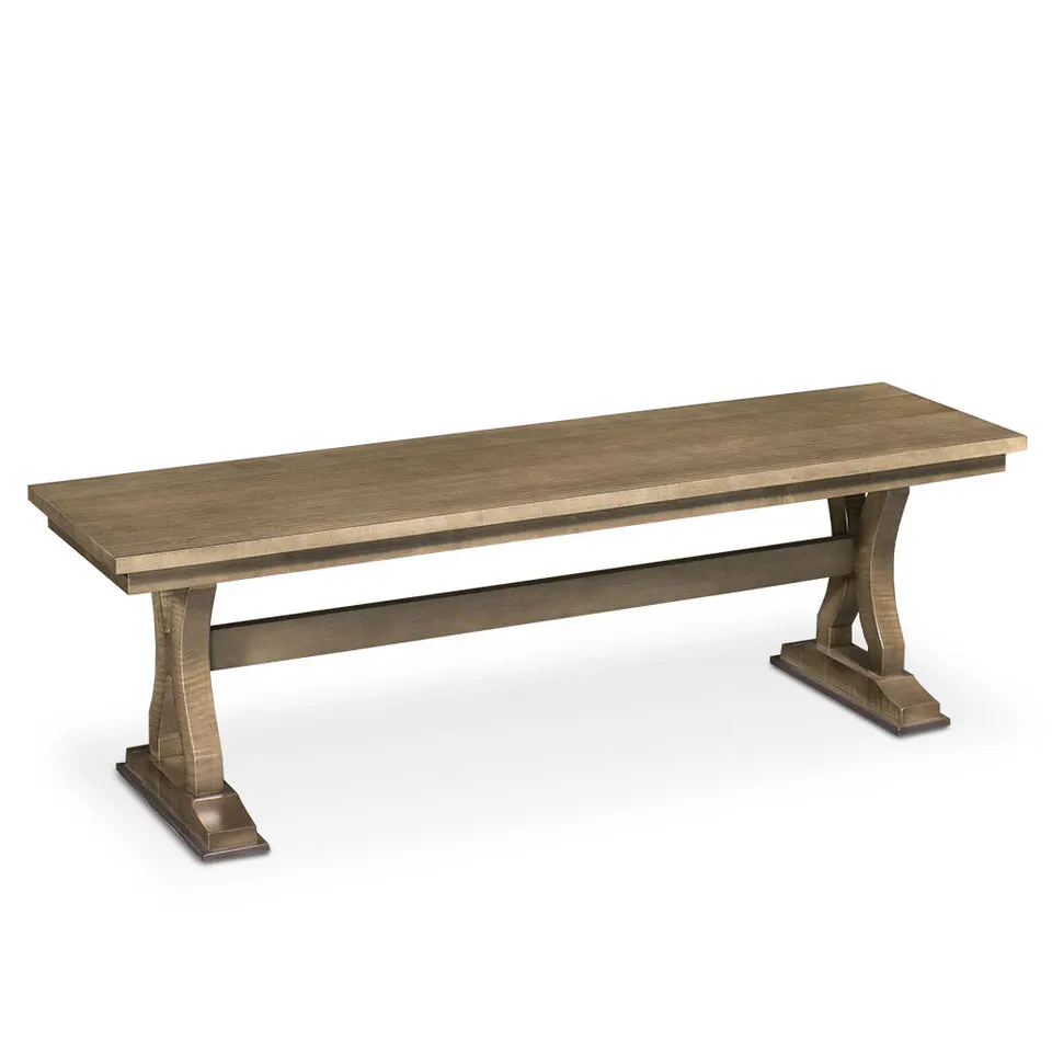 Simply Amish ECHAP-13G-W Hamptons Dining Trestle Bench, 96″ Seat Height