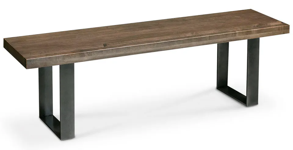 Simply Amish ECIRN-17C-W-C Ironwood Bench, 60" w/ Gunmetal Base Simply Amish ECIRN-17C-W-C Ironwood Bench, 60" w/ Gunmetal Base