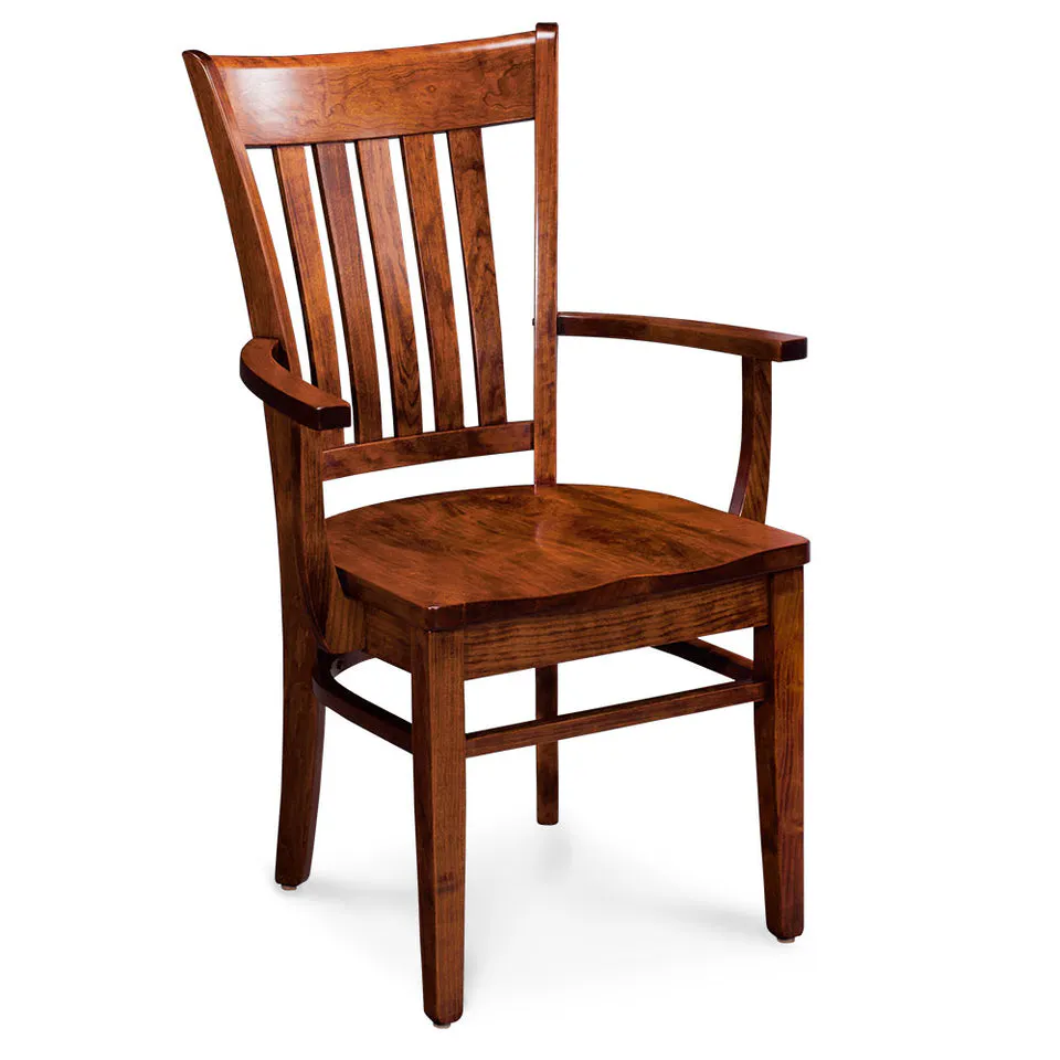 Simply Amish ECKAS-01A-L Kaskaskia Arm Chair w/ Leather Cushion Seat
