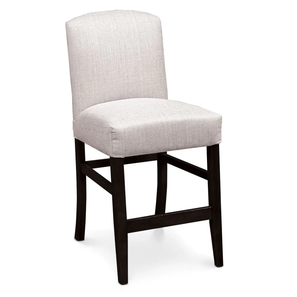 Simply Amish ECLAN-04B-L Lana Stationary Barstool, 30″ Seat Height w/ Leather Cushion Seat