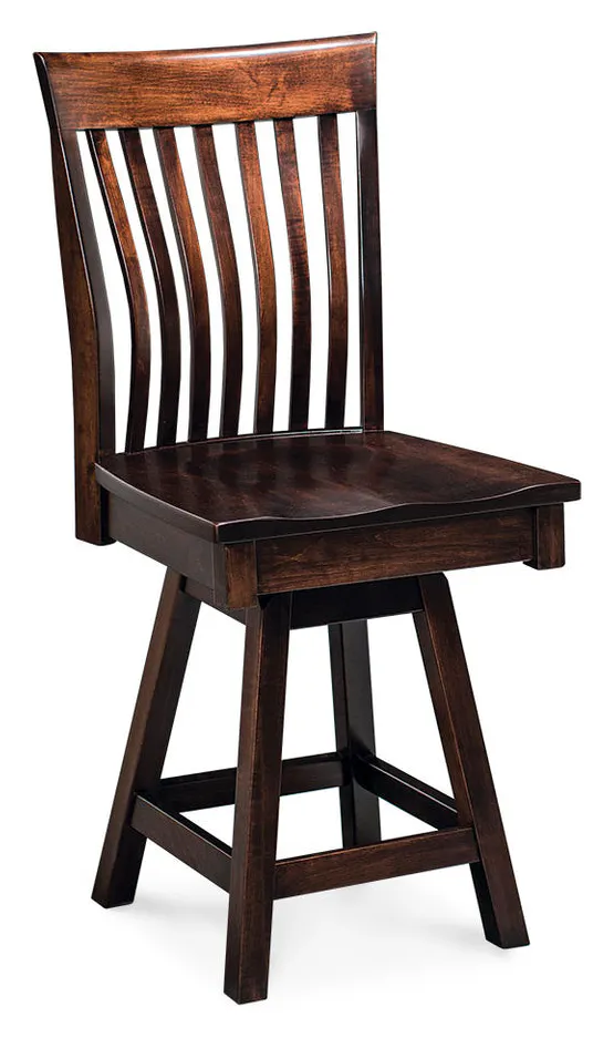 Simply Amish ECLO2-06B-F Loft II Swivel Side Barstool, 30" Seat Height Simply Amish ECLO2-06B-F Loft II Swivel Side Barstool, 30" Seat Height