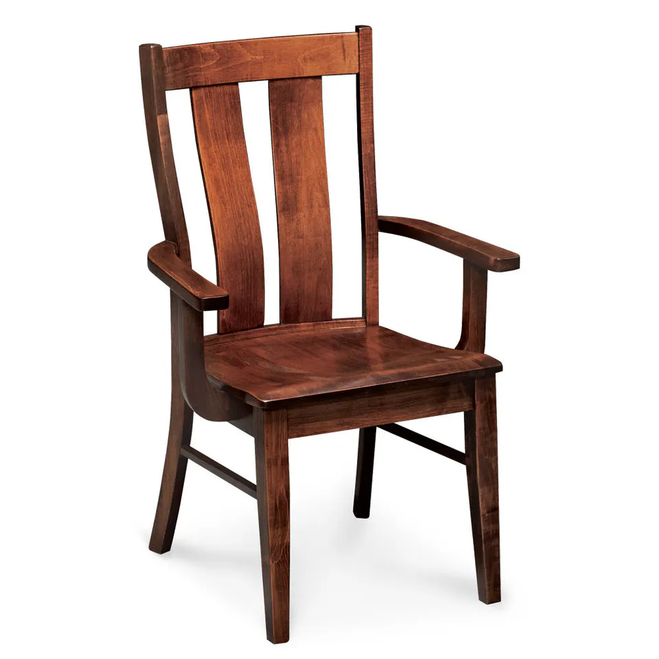 Simply Amish ECMIT-01A-L Mitchell Arm Chair w/ Leather Cushion Seat