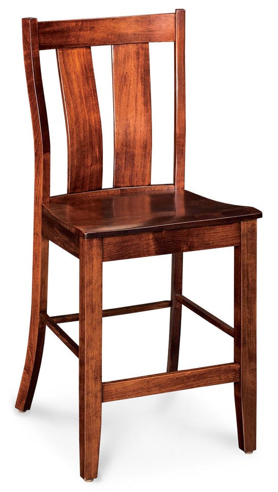 Simply Amish ECMIT-04B-L Mitchell Stationary Barstool, 30" Seat Height w/ Leather Cushion Seat Simply Amish ECMIT-04B-L Mitchell Stationary Barstool, 30" Seat Height w/ Leather Cushion Seat