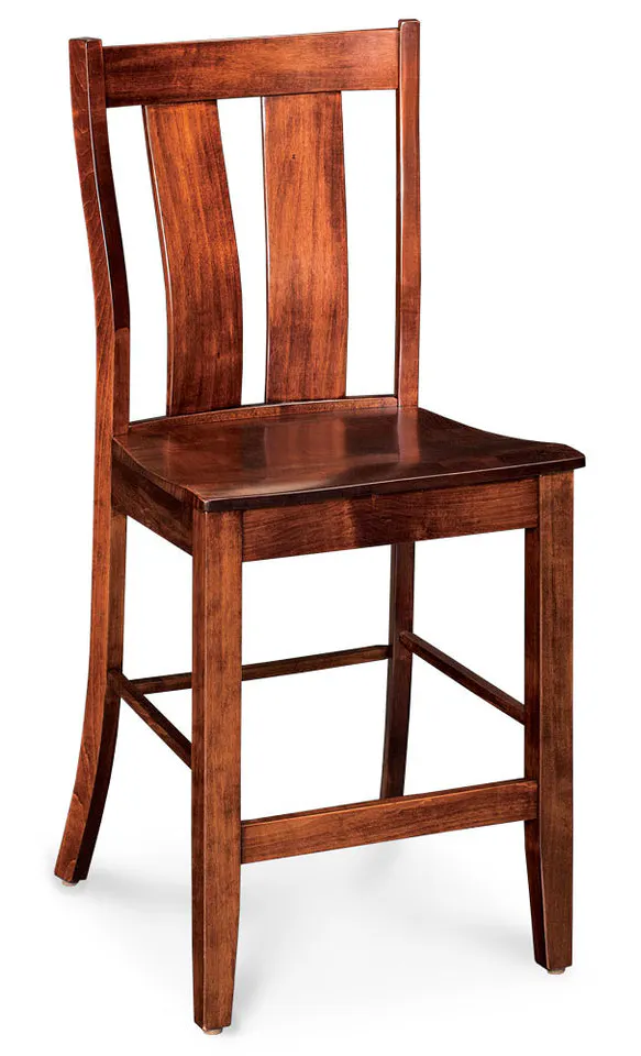 Simply Amish ECMIT-04B-L Mitchell Stationary Barstool, 30" Seat Height w/ Leather Cushion Seat Simply Amish ECMIT-04B-L Mitchell Stationary Barstool, 30" Seat Height w/ Leather Cushion Seat