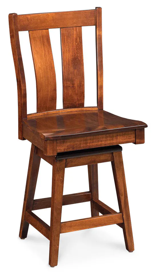 Simply Amish ECMIT-06B-L Mitchell Swivel Barstool, 30" Seat Height w/ Leather Cushion Seat Simply Amish ECMIT-06B-L Mitchell Swivel Barstool, 30" Seat Height w/ Leather Cushion Seat