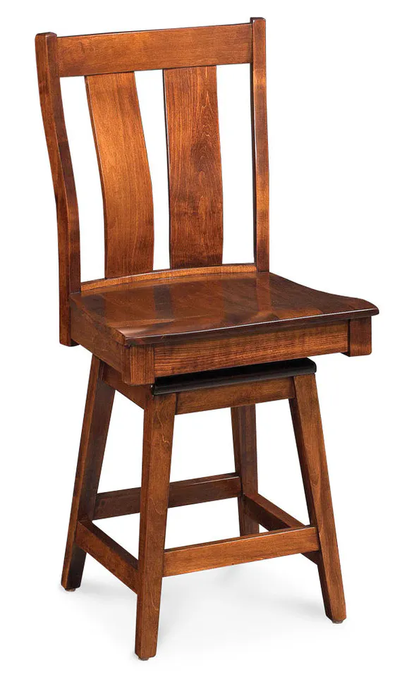 Simply Amish ECMIT-06B-L Mitchell Swivel Barstool, 30" Seat Height w/ Leather Cushion Seat Simply Amish ECMIT-06B-L Mitchell Swivel Barstool, 30" Seat Height w/ Leather Cushion Seat
