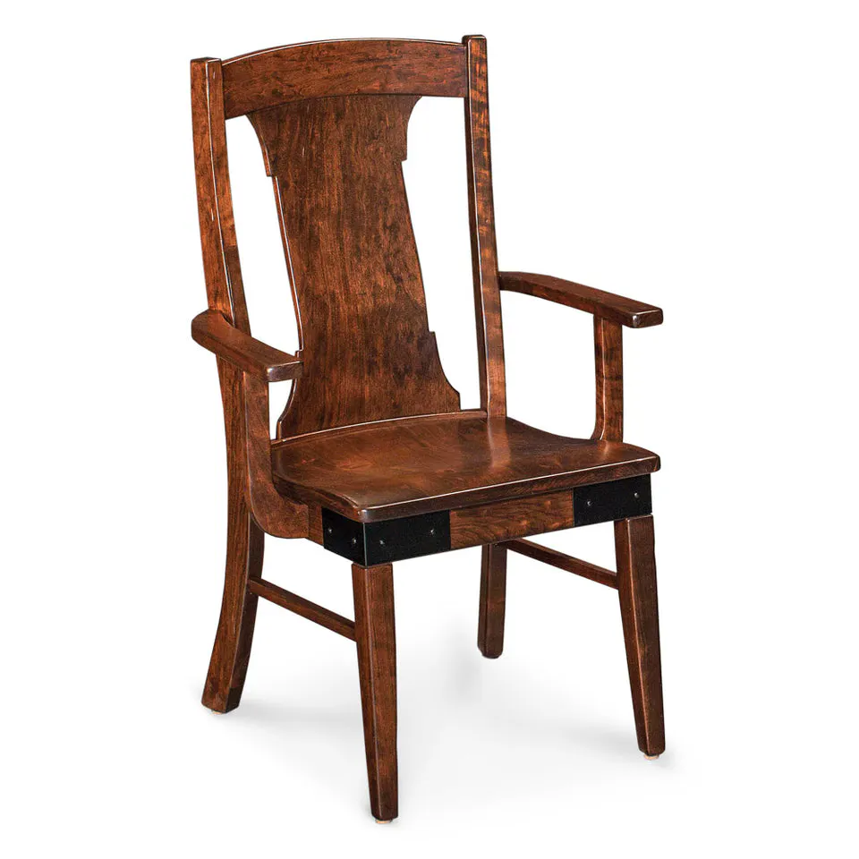 Simply Amish ECMOK-01A-L Montauk Arm Chair w/ Leather Cushion Seat