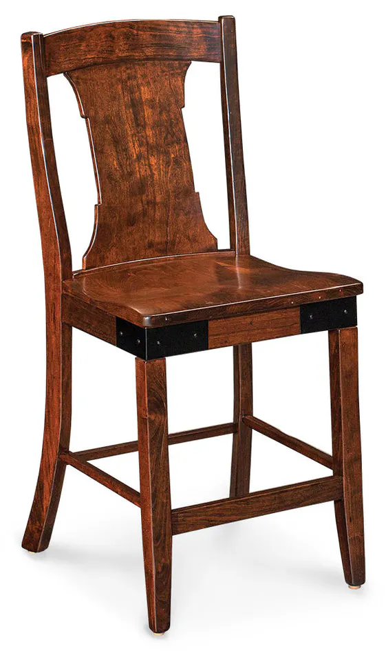 Simply Amish ECMOK-04B-F Montauk Stationary Barstool, 30" Seat Height w/ Fabric Cushion Seat Simply Amish ECMOK-04B-F Montauk Stationary Barstool, 30" Seat Height w/ Fabric Cushion Seat