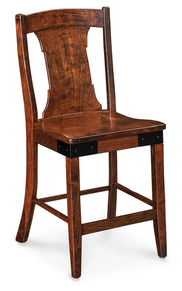 Simply Amish ECMOK-04B-F Montauk Stationary Barstool, 30" Seat Height w/ Fabric Cushion Seat Simply Amish ECMOK-04B-F Montauk Stationary Barstool, 30" Seat Height w/ Fabric Cushion Seat