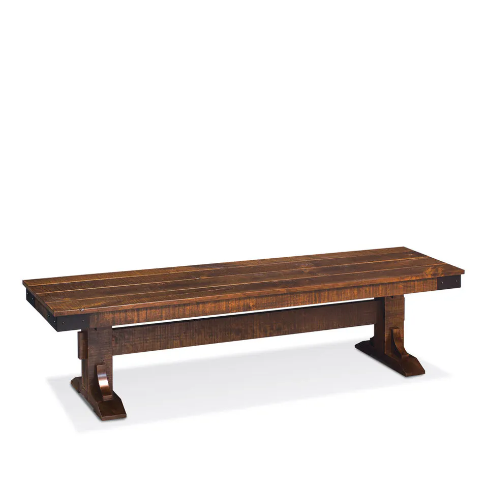 Simply Amish ECMOK-13F-W Montauk Trestle Dining Bench, 84″w