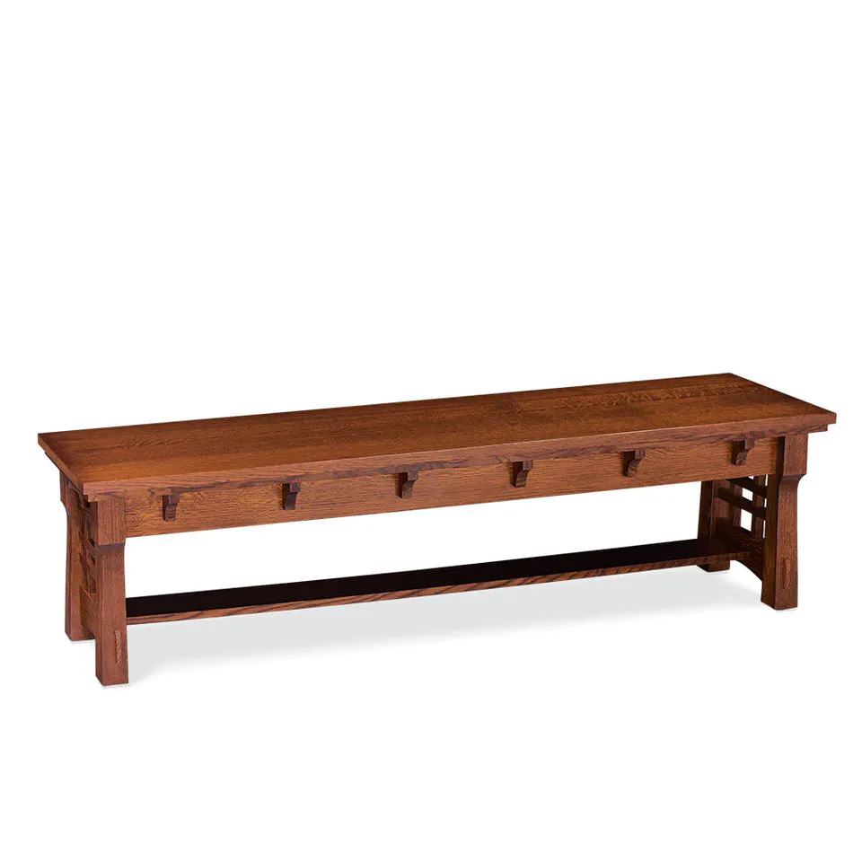 Simply Amish ECMRY-12E-L MaKayla Dining Bench, 80″ w/ Leather Cushion Seat