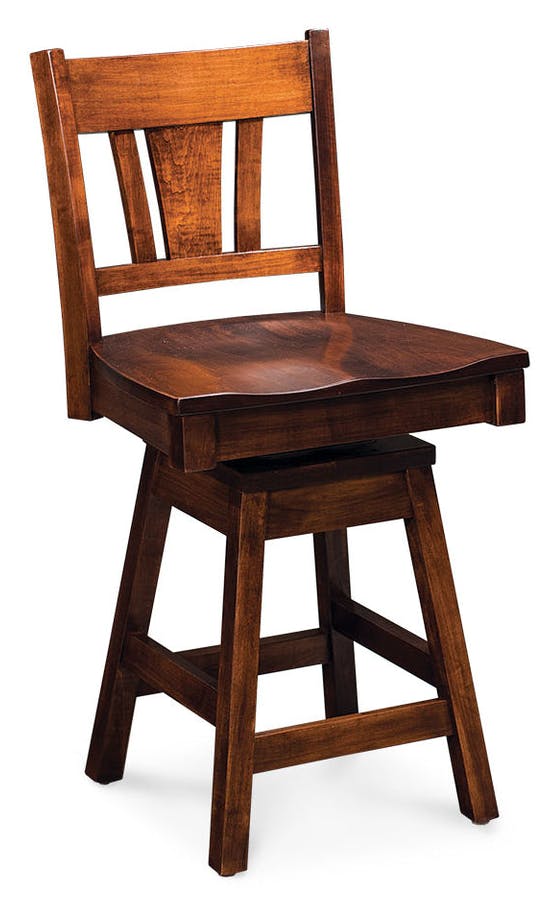 Simply Amish ECSHE-06C-W Sheffield Swivel Barstool, 24" w/ Wood Seat Simply Amish ECSHE-06C-W Sheffield Swivel Barstool, 24" w/ Wood Seat