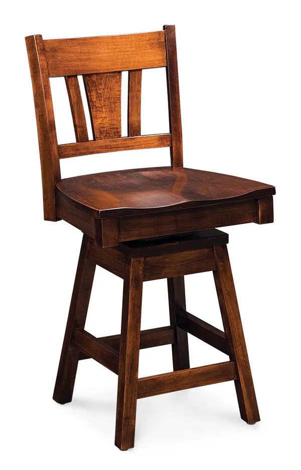 Simply Amish ECSHE-06C-W Sheffield Swivel Barstool, 24" w/ Wood Seat Simply Amish ECSHE-06C-W Sheffield Swivel Barstool, 24" w/ Wood Seat