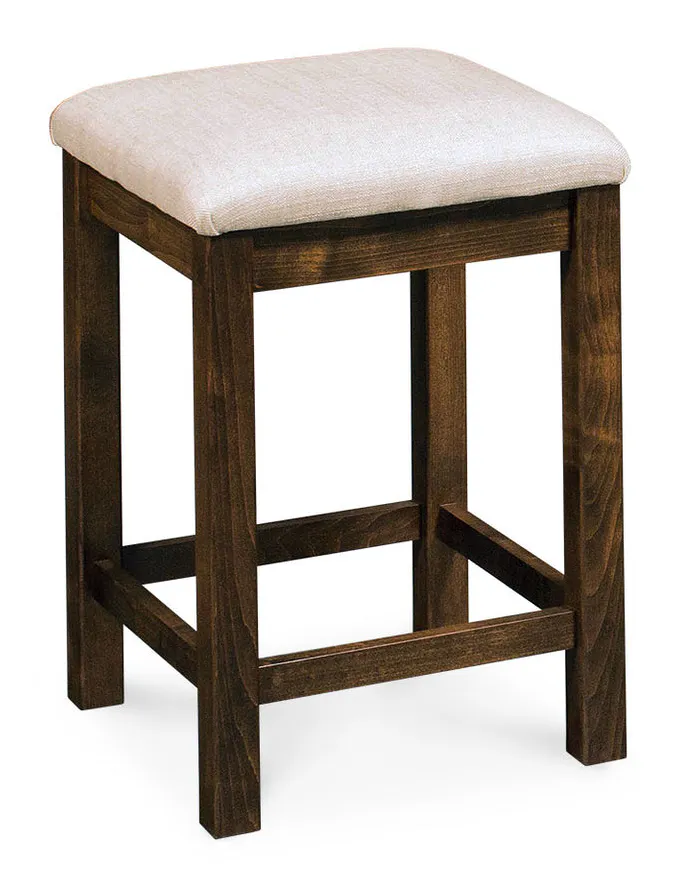 Simply Amish ECSHE-08C-F Sheffield Backless Stationary Barstool, 24" Seat Height w/ Fabric Cushion Seat Simply Amish ECSHE-08C-F Sheffield Backless Stationary Barstool, 24" Seat Height w/ Fabric Cushion Seat