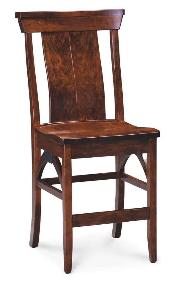 Simply Amish ECTRB-04C-F B&O Railroad Trestle Bridge Stationary Barstool, 24" w/ Fabric Cushion Seat Simply Amish ECTRB-04C-F B&O Railroad Trestle Bridge Stationary Barstool, 24" w/ Fabric Cushion Seat