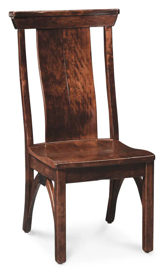 Simply Amish ECTRB-02A-L B&O Railroad Trestle Bridge Side Chair w/ Leather Cushion Seat Simply Amish ECTRB-02A-L B&O Railroad Trestle Bridge Side Chair w/ Leather Cushion Seat