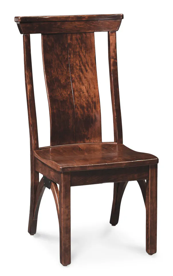 Simply Amish ECTRB-02A-L B&O Railroad Trestle Bridge Side Chair w/ Leather Cushion Seat Simply Amish ECTRB-02A-L B&O Railroad Trestle Bridge Side Chair w/ Leather Cushion Seat
