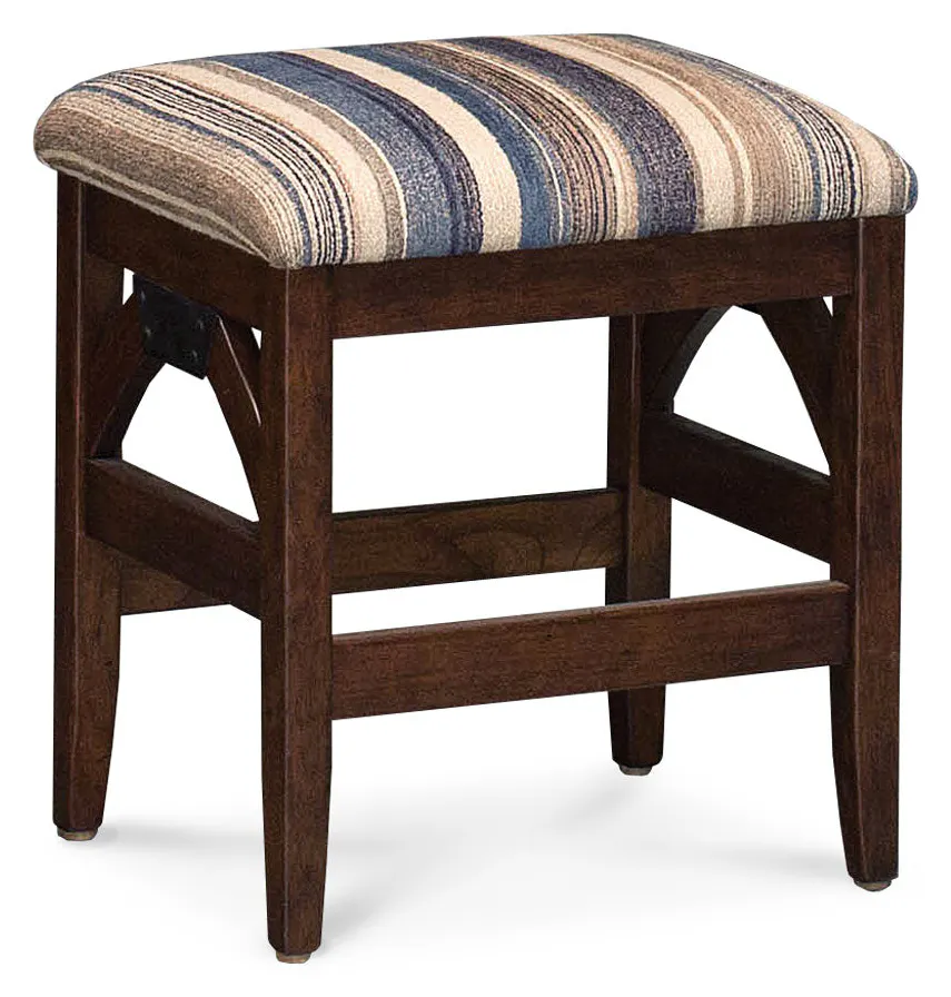 Simply Amish ECTRB-08B-F B&O Railroad Trestle Bridge Backless Stationary Barstool, 30" Seat Height w/ Fabric Cushion Seat Simply Amish ECTRB-08B-F B&O Railroad Trestle Bridge Backless Stationary Barstool, 30" Seat Height w/ Fabric Cushion Seat