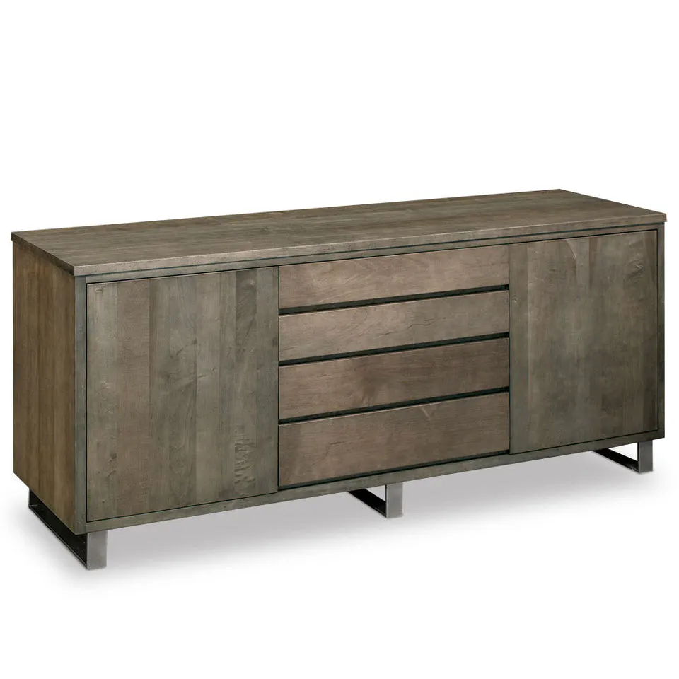 Simply Amish ESIRN-G27D-C Ironwood Buffet, 72″ w/ Gunmetal Base