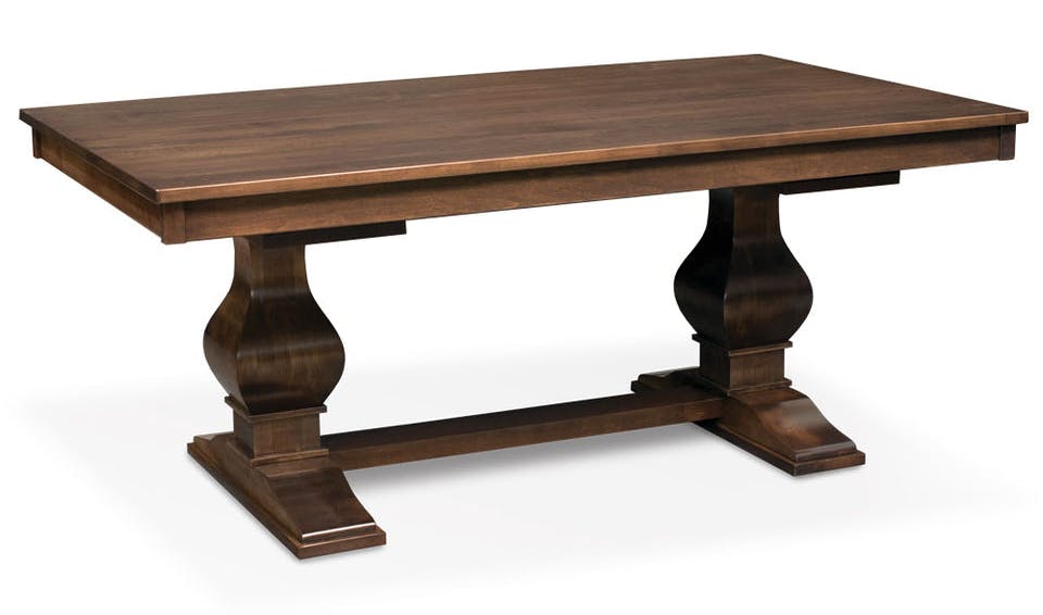 Simply Amish ETCRA-G01D14-S Crawford Double Pedestal Table, Solid Top Simply Amish ETCRA-G01D14-S Crawford Double Pedestal Table, Solid Top