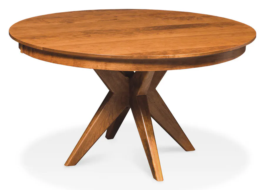 Simply Amish ETELR-F06D34-2 Elroy Single Pedestal Table, 60" w/ 2-12 Inch Leaves Simply Amish ETELR-F06D34-2 Elroy Single Pedestal Table, 60" w/ 2-12 Inch Leaves