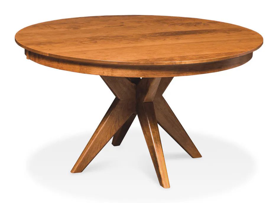 Simply Amish ETELR-F06D34-2 Elroy Single Pedestal Table, 60" w/ 2-12 Inch Leaves Simply Amish ETELR-F06D34-2 Elroy Single Pedestal Table, 60" w/ 2-12 Inch Leaves