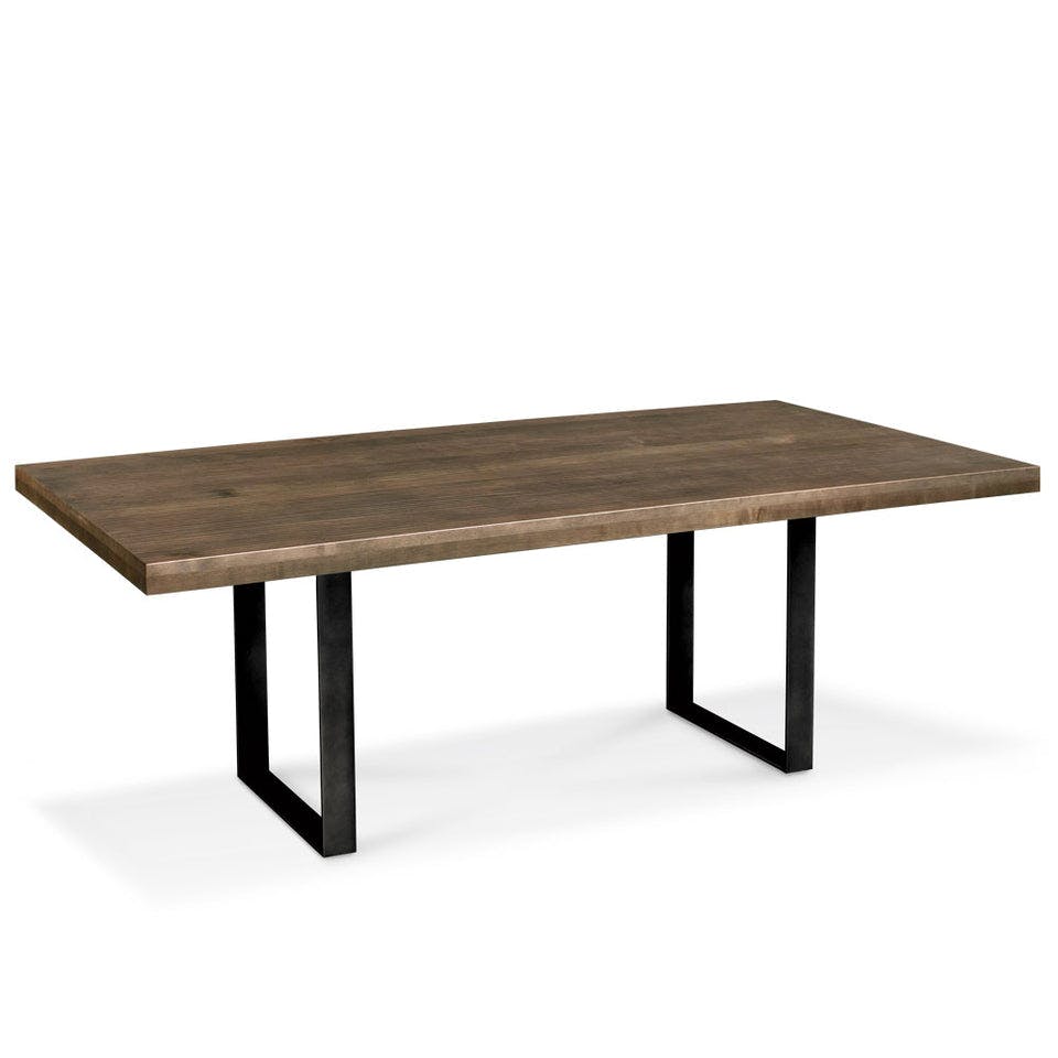 Simply Amish ETIRN-H01D29A-B Ironwood Trestle Table w/ Gunmetal Base