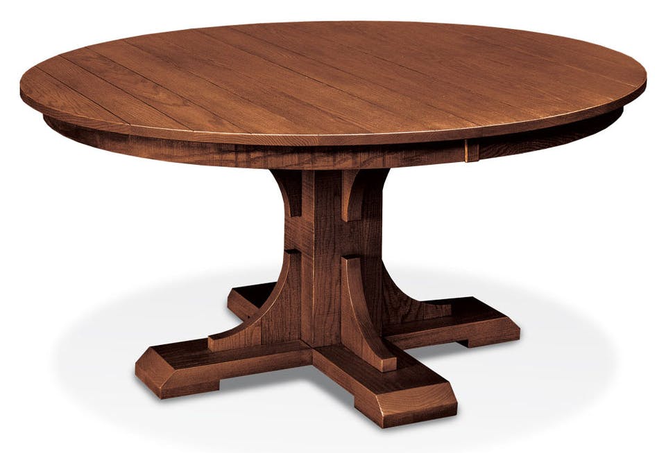 Simply Amish ETMOK-F06D22-B Montauk Single Pedestal Table 48" Round w/ 18" Sliding Butterfly Leaf Simply Amish ETMOK-F06D22-B Montauk Single Pedestal Table 48" Round w/ 18" Sliding Butterfly Leaf