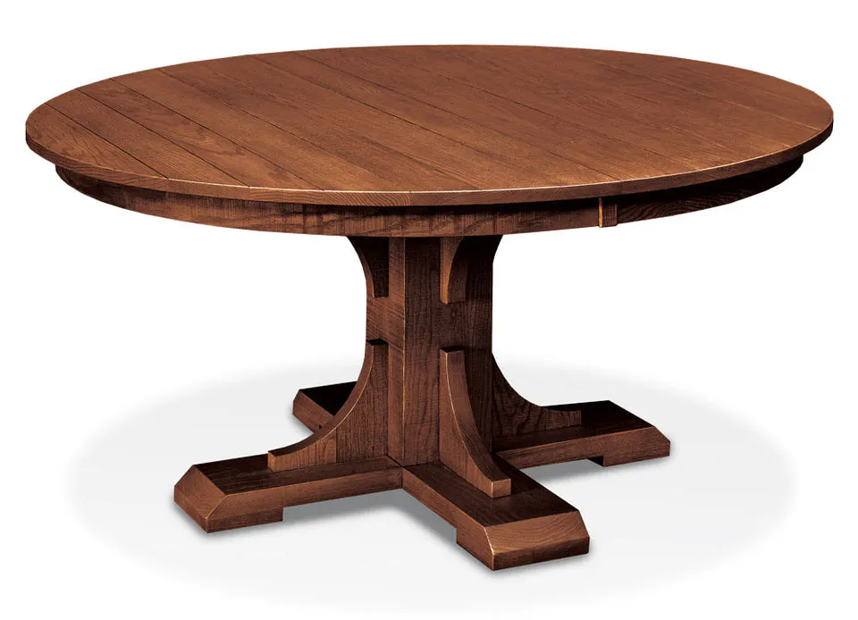 Simply Amish ETMOK-F06D22-B Montauk Single Pedestal Table 48" Round w/ 18" Sliding Butterfly Leaf Simply Amish ETMOK-F06D22-B Montauk Single Pedestal Table 48" Round w/ 18" Sliding Butterfly Leaf