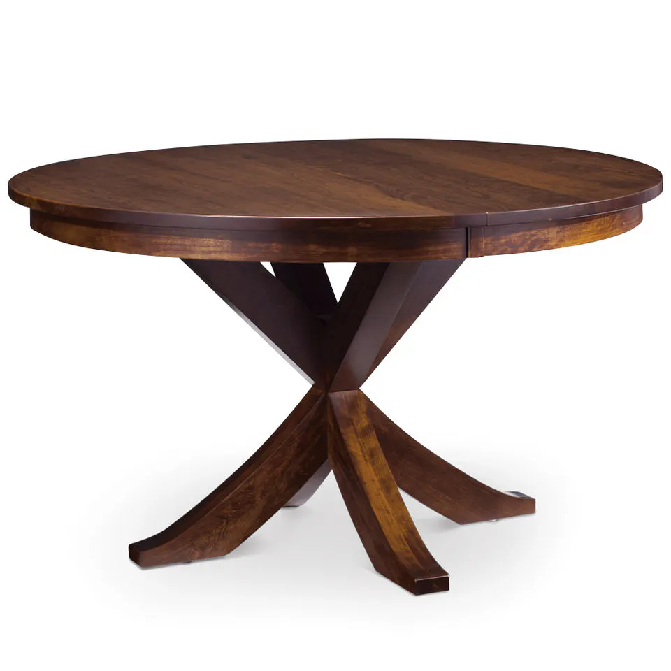 Simply Amish ETPAR-E06D34-D Parkdale Single Pedestal Table w/ Three 12″ Leaves
