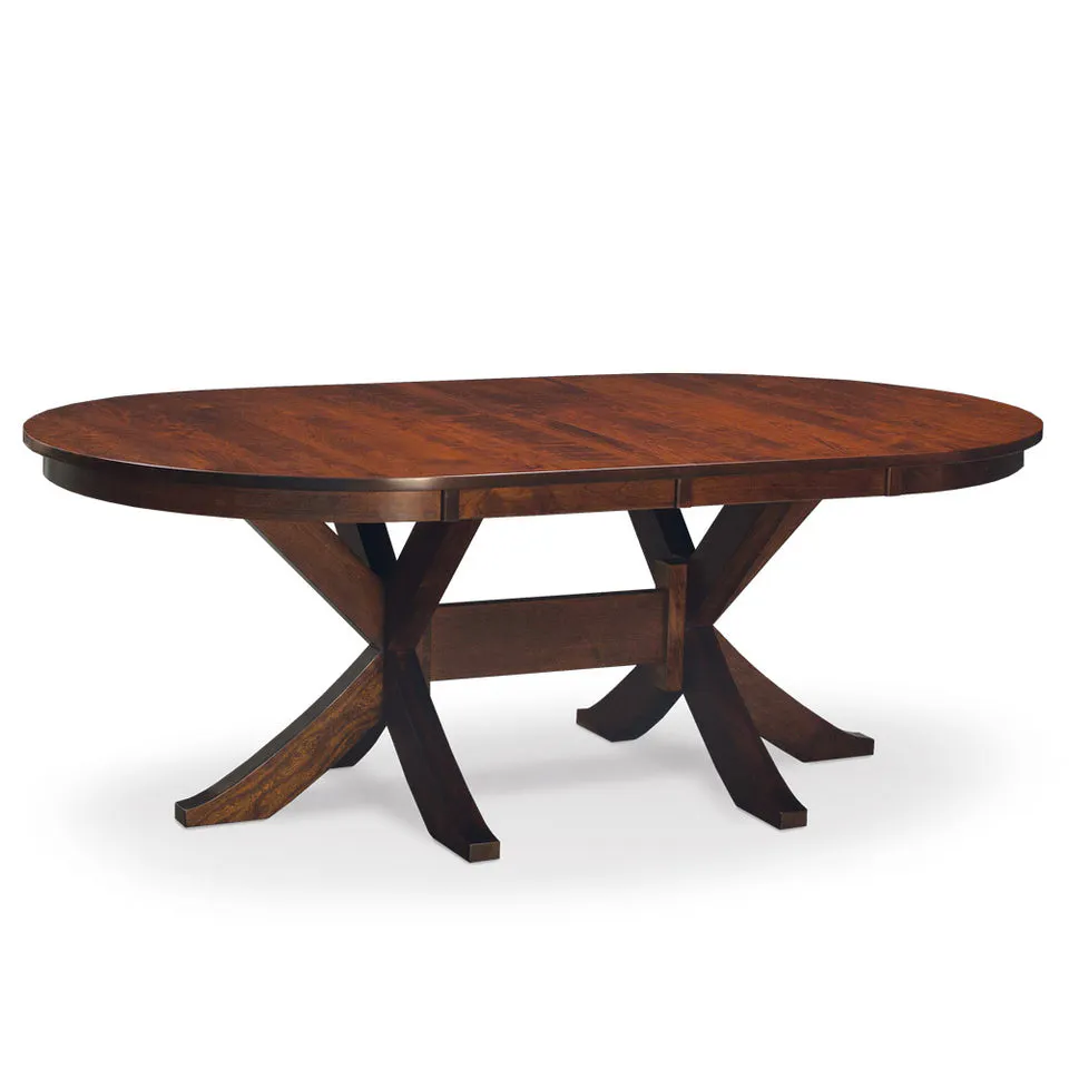 Simply Amish ETPAR-G11D30-S Parkdale Double Pedestal Table, 96″ w/ Solid Top
