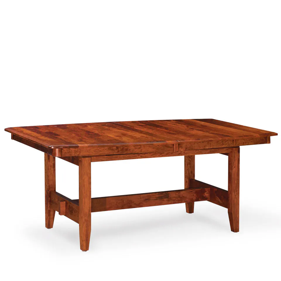 Simply Amish ETSHS-H07F28-S Shenandoah Trestle Table, 48″ w/ Solid Top