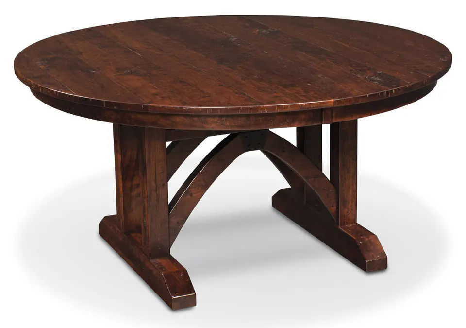 Simply Amish ETTRB-F06D22-1 B&O Trestle Bridge Round Single Pedestal Table Simply Amish ETTRB-F06D22-1 B&O Trestle Bridge Round Single Pedestal Table