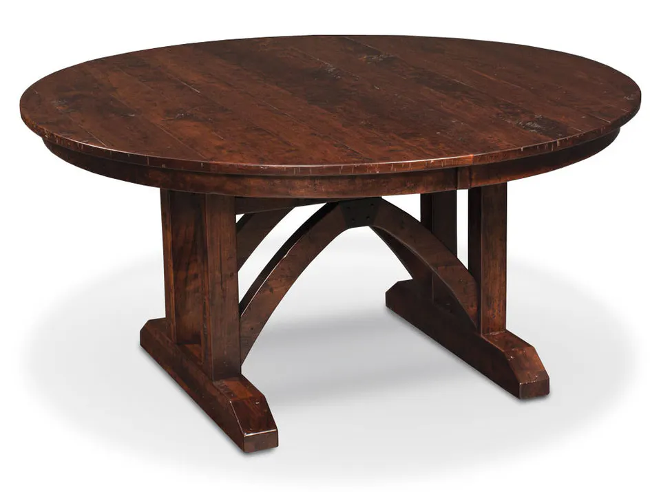 Simply Amish ETTRB-F06D22-1 B&O Trestle Bridge Round Single Pedestal Table Simply Amish ETTRB-F06D22-1 B&O Trestle Bridge Round Single Pedestal Table