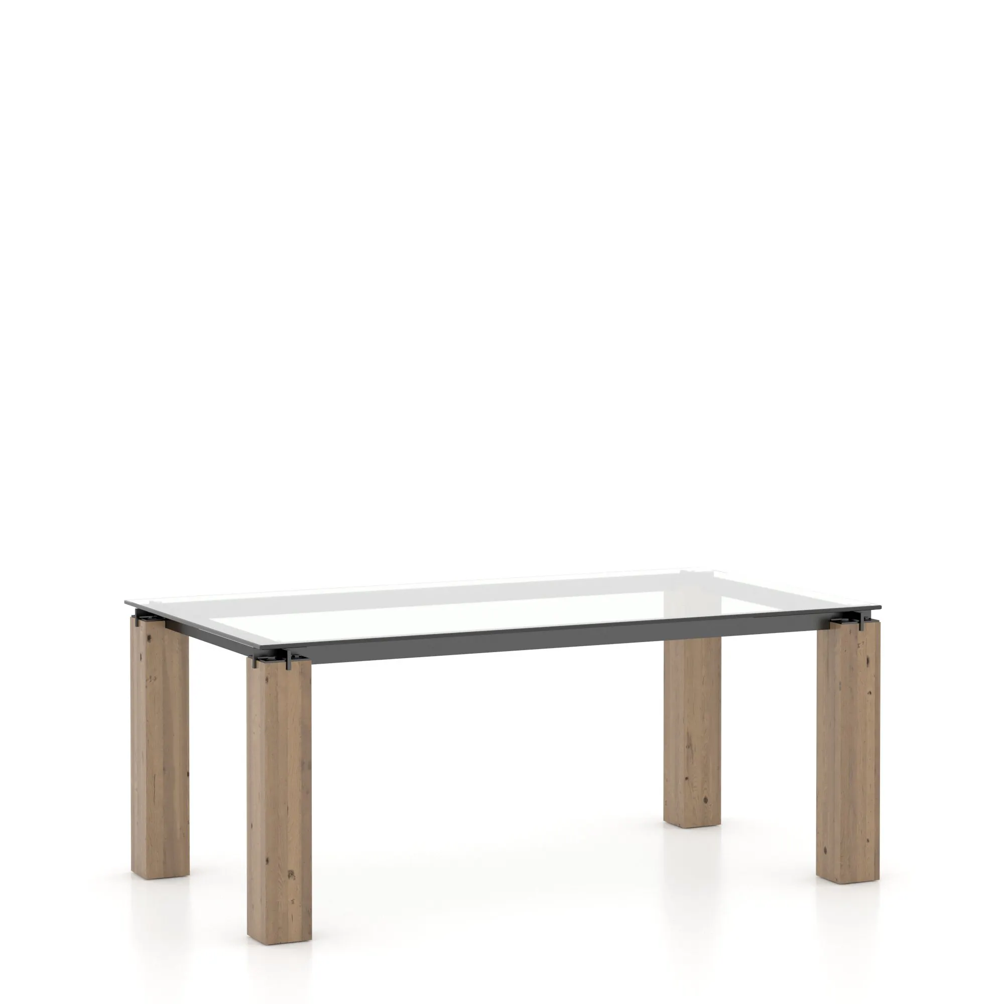 Canadel Casual Dining GRE04072CL25RLENF Rectangular Glass Table